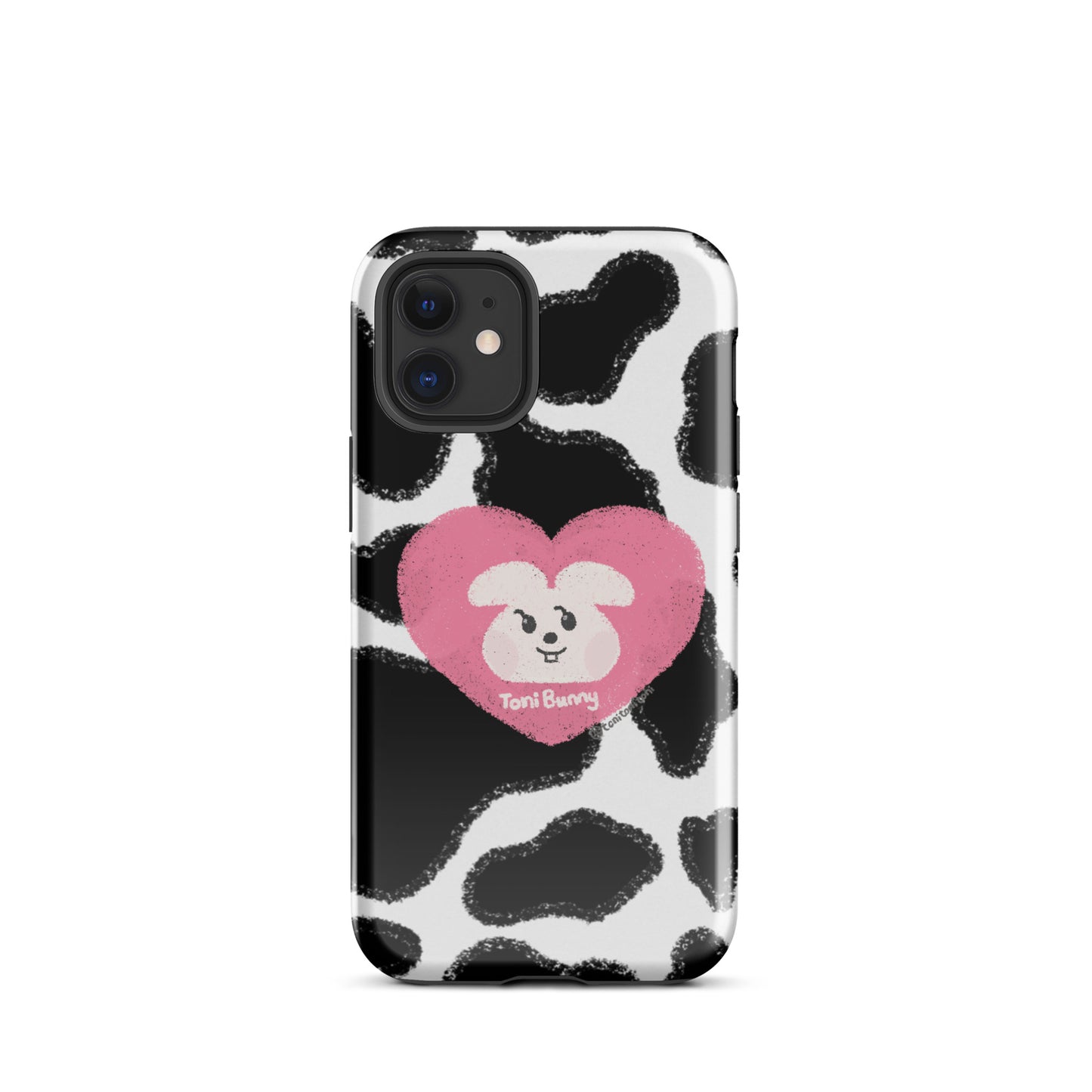 π ToniBunny Pink Heart Logo Cow Print Edition iPhone Tough Case π