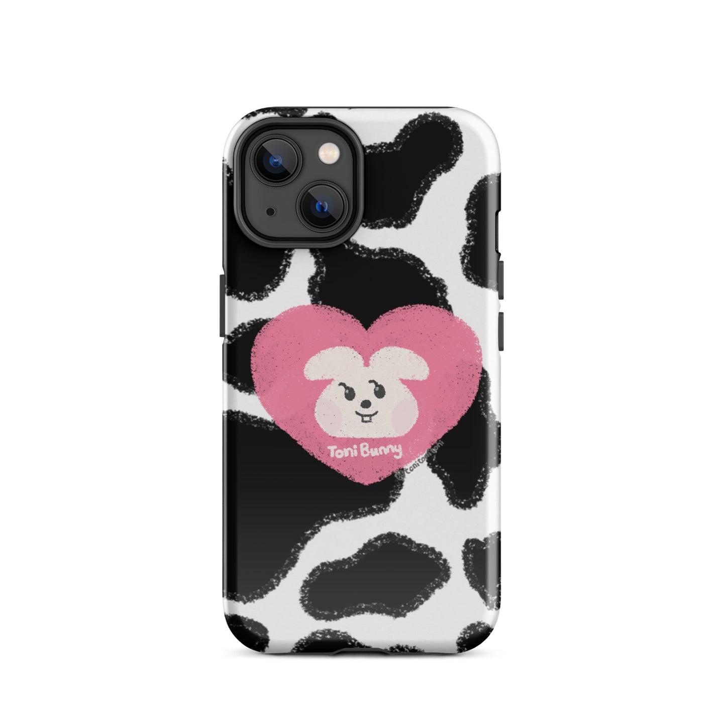 π ToniBunny Pink Heart Logo Cow Print Edition iPhone Tough Case π