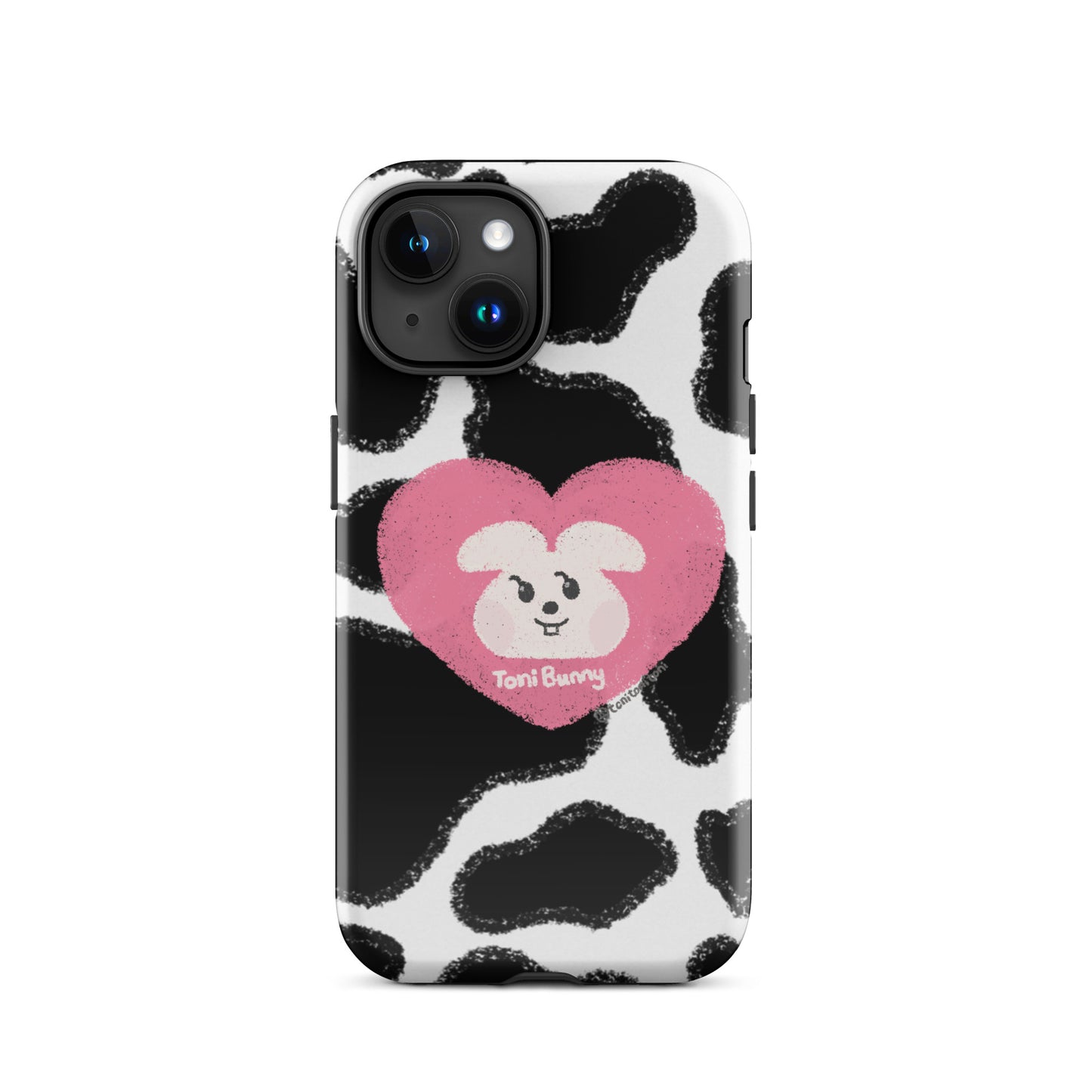 π ToniBunny Pink Heart Logo Cow Print Edition iPhone Tough Case π