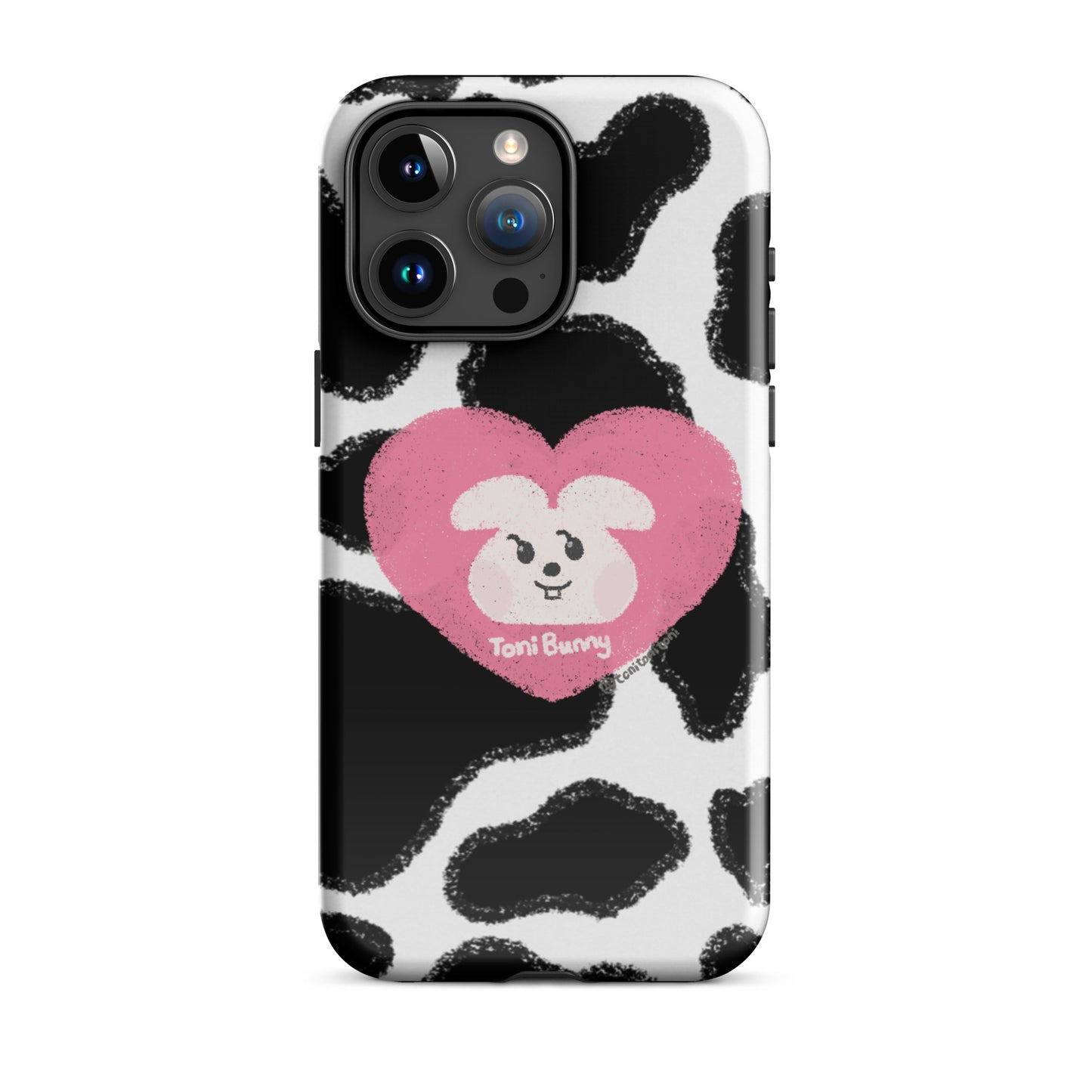 π ToniBunny Pink Heart Logo Cow Print Edition iPhone Tough Case π