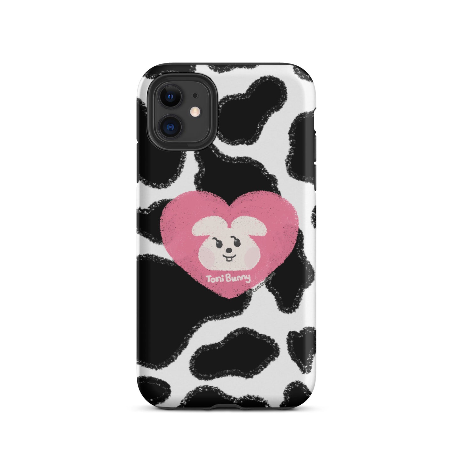 π ToniBunny Pink Heart Logo Cow Print Edition iPhone Tough Case π