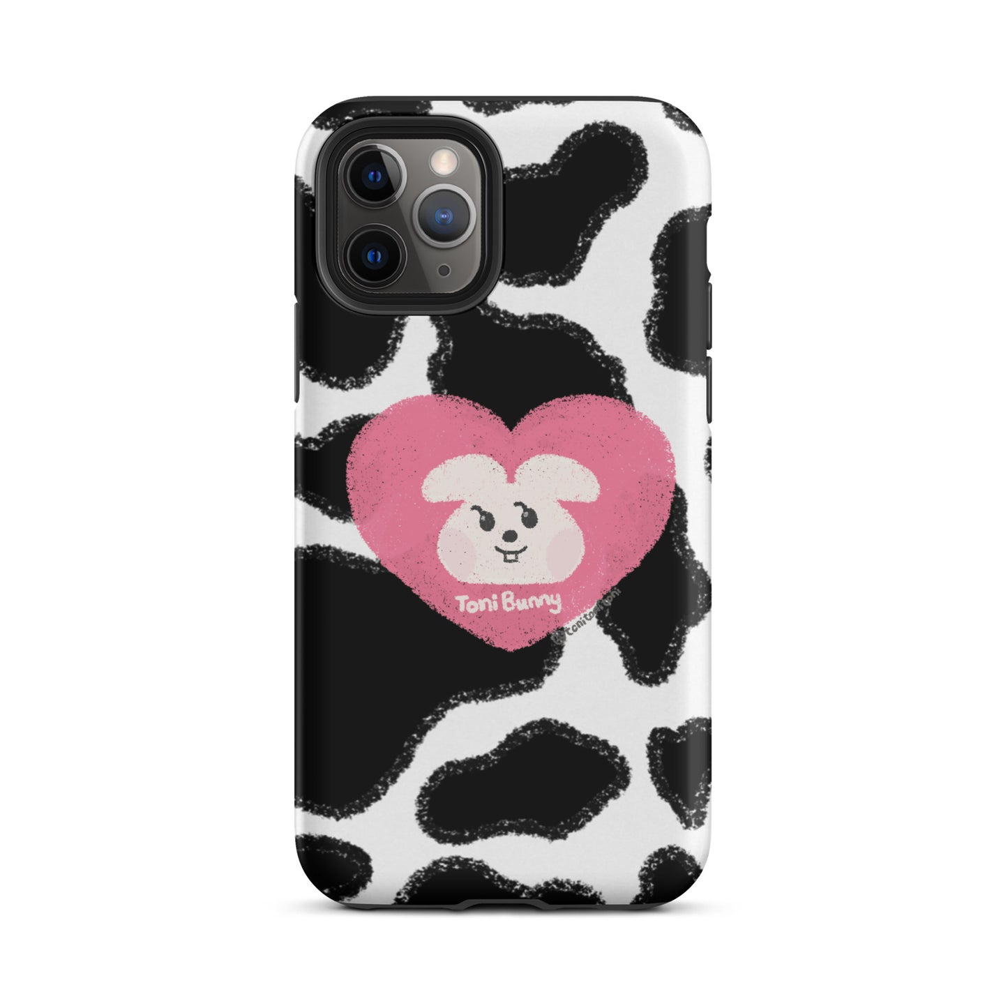 π ToniBunny Pink Heart Logo Cow Print Edition iPhone Tough Case π