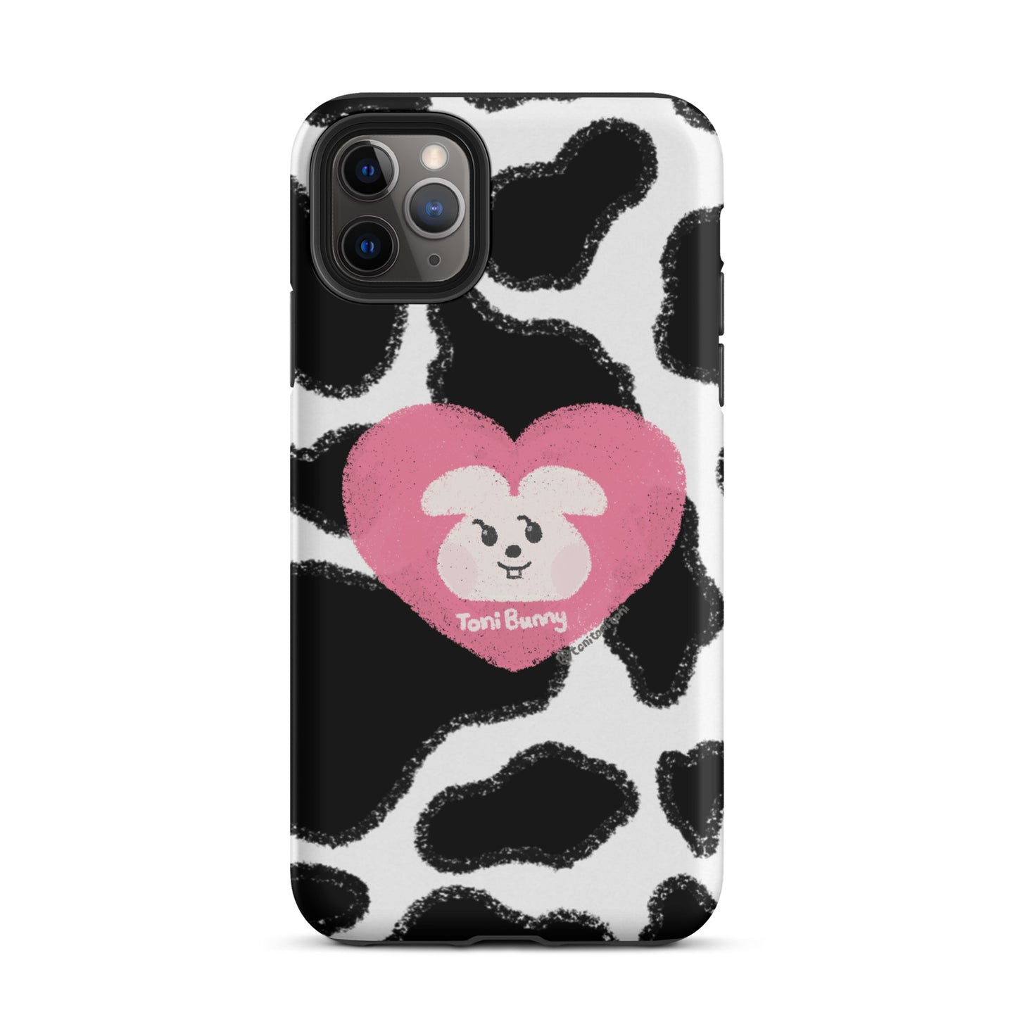 π ToniBunny Pink Heart Logo Cow Print Edition iPhone Tough Case π