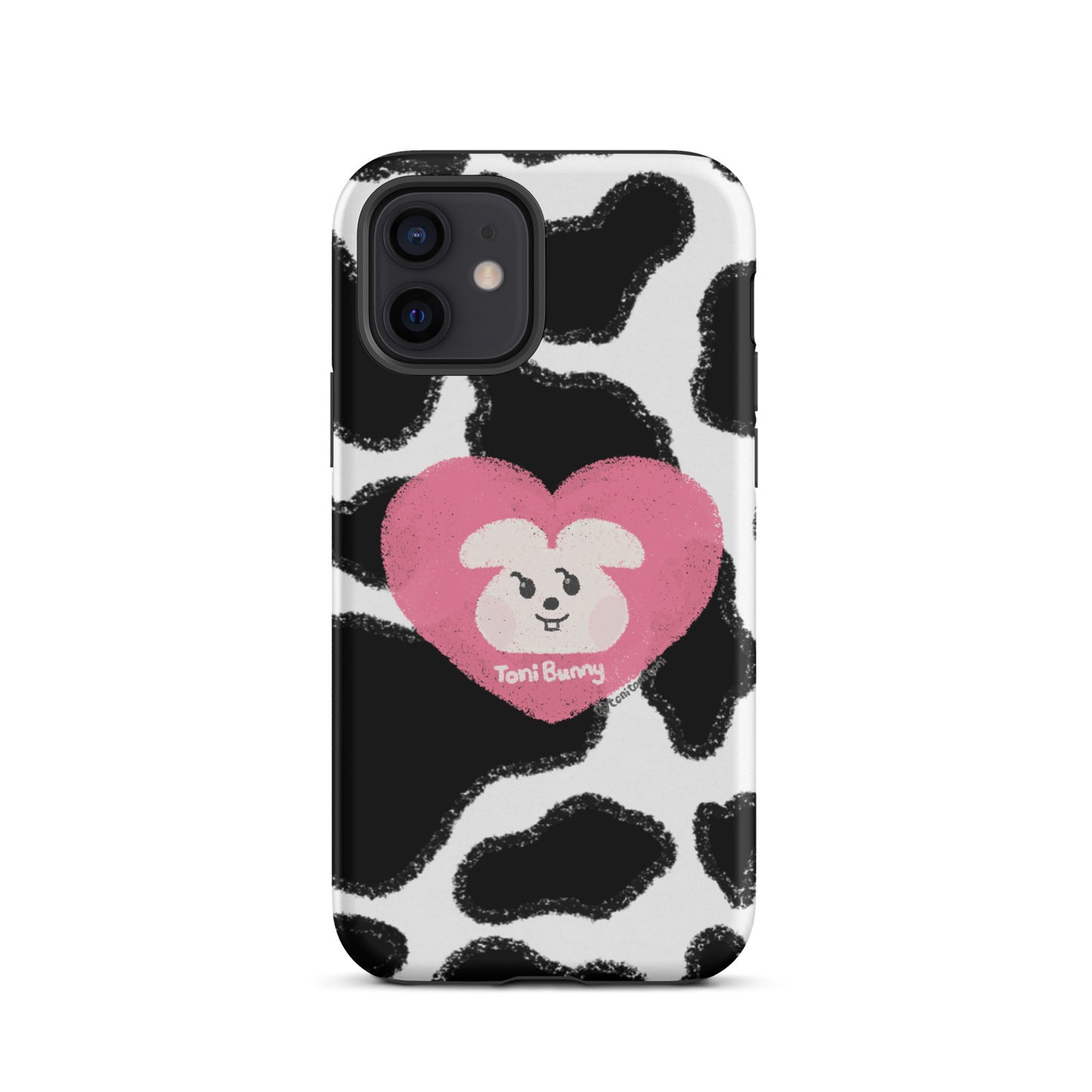 π ToniBunny Pink Heart Logo Cow Print Edition iPhone Tough Case π