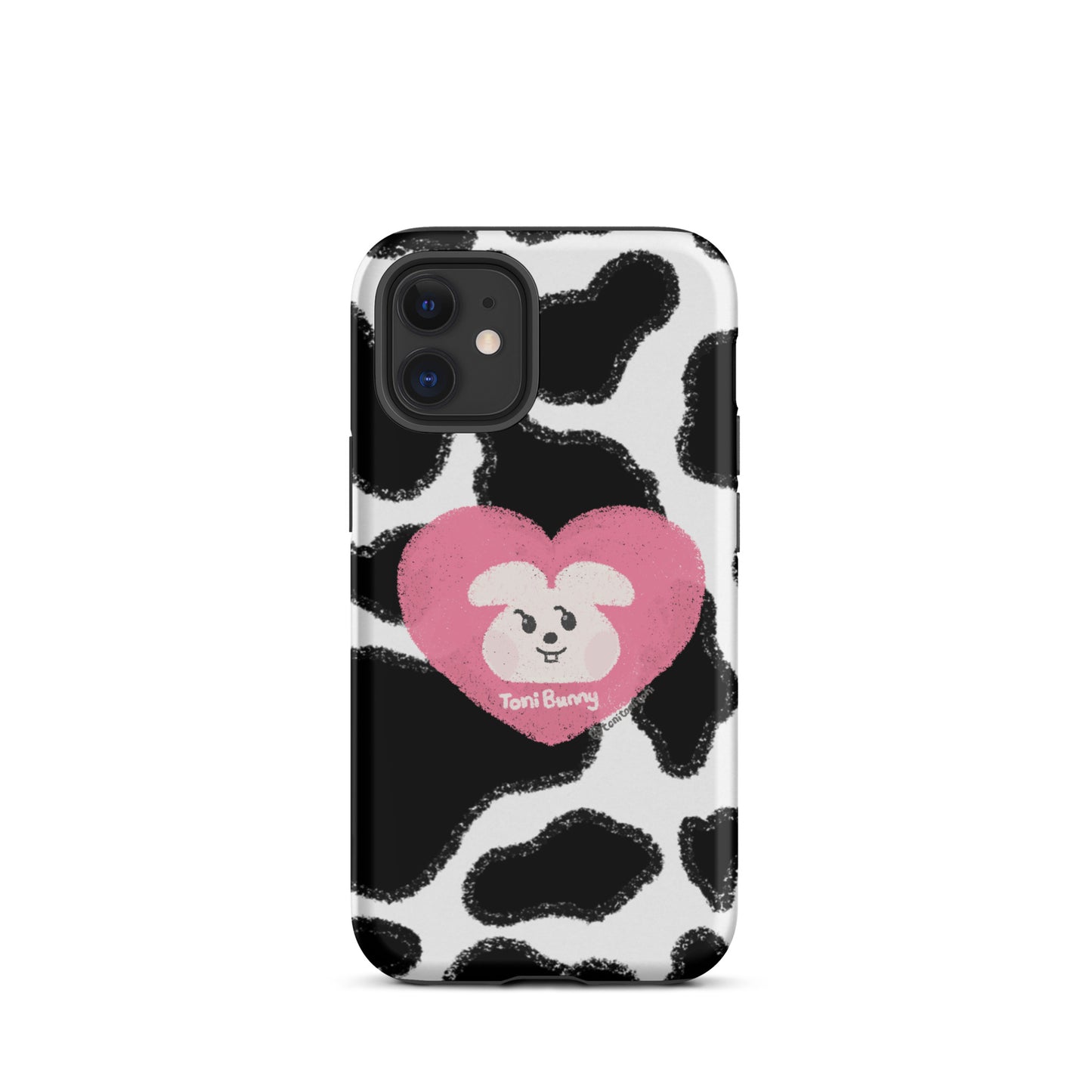 π ToniBunny Pink Heart Logo Cow Print Edition iPhone Tough Case π