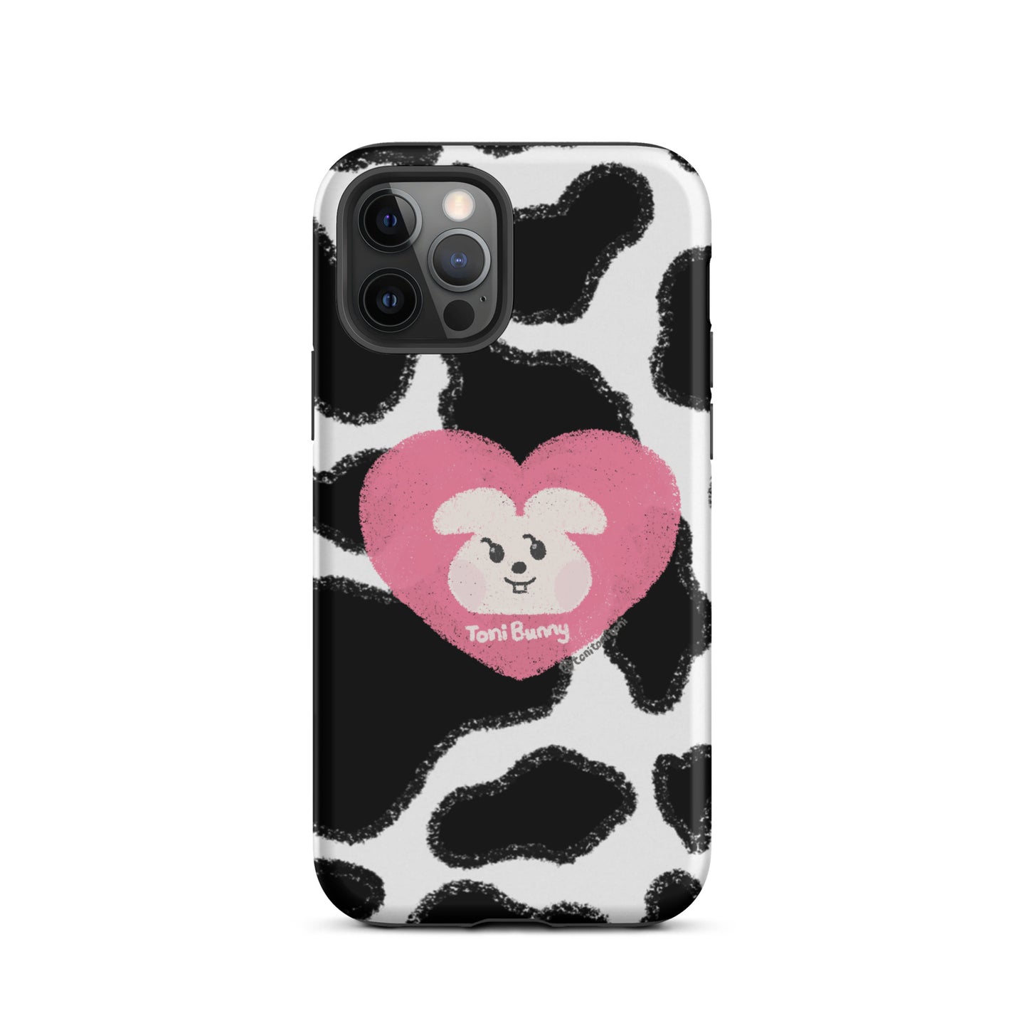 π ToniBunny Pink Heart Logo Cow Print Edition iPhone Tough Case π