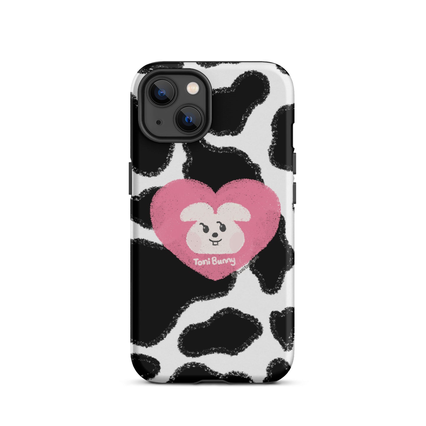 π ToniBunny Pink Heart Logo Cow Print Edition iPhone Tough Case π