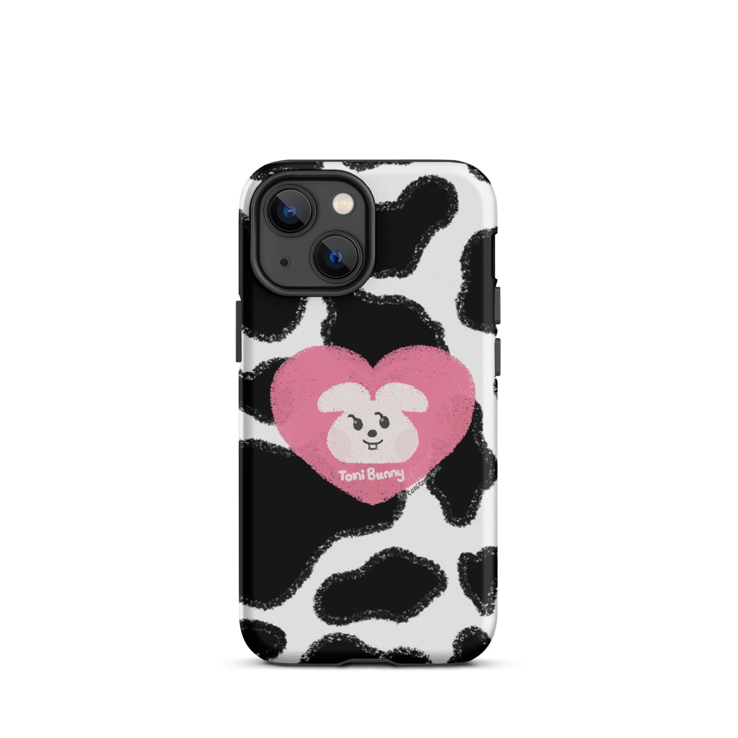 π ToniBunny Pink Heart Logo Cow Print Edition iPhone Tough Case π