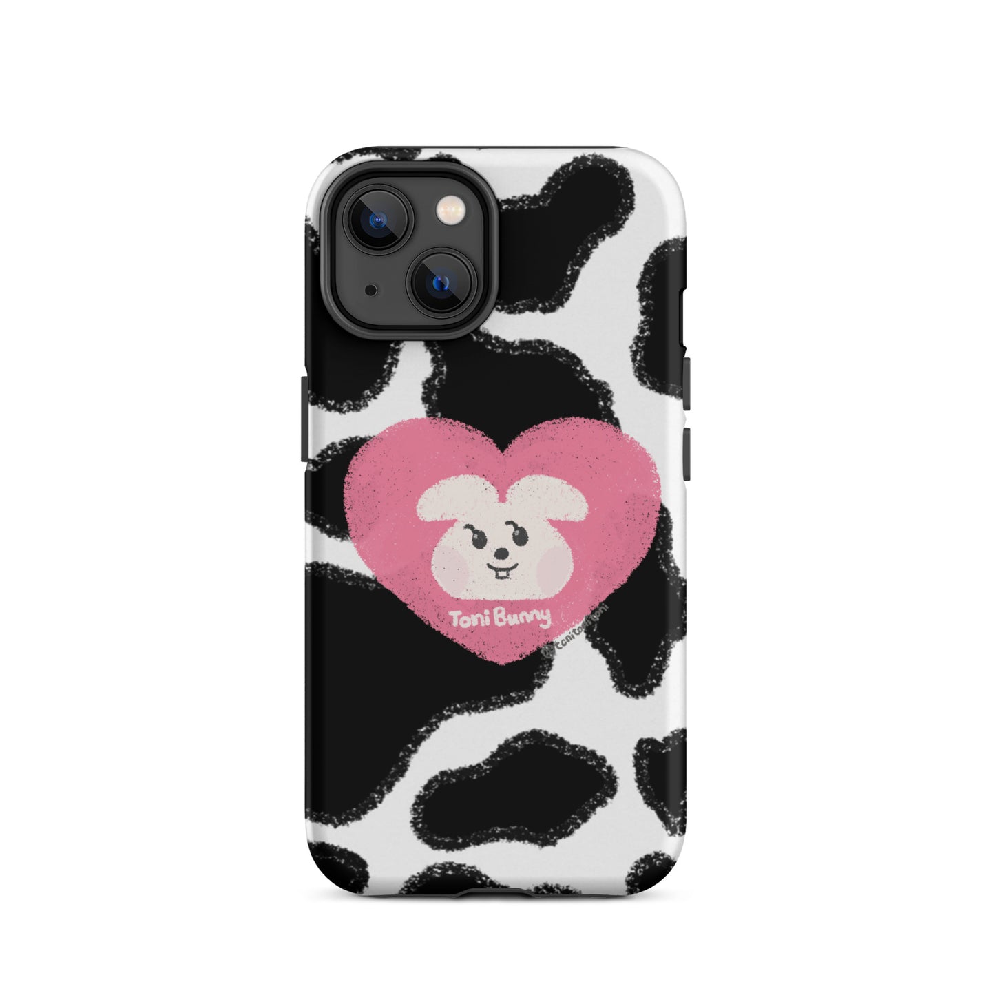 π ToniBunny Pink Heart Logo Cow Print Edition iPhone Tough Case π