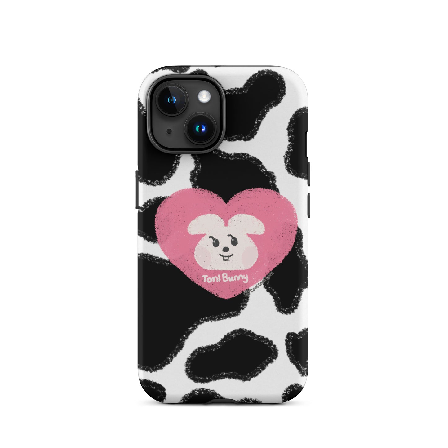 π ToniBunny Pink Heart Logo Cow Print Edition iPhone Tough Case π