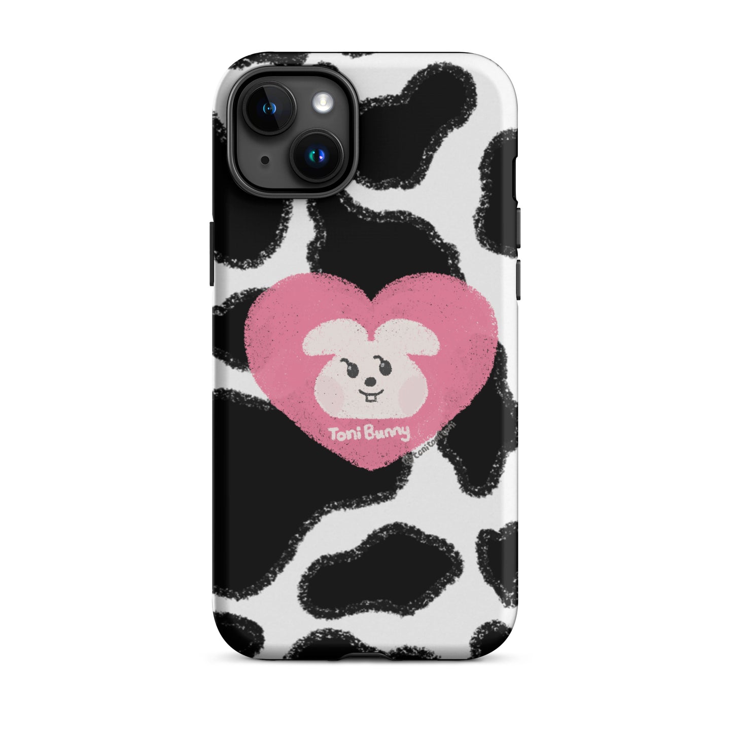 π ToniBunny Pink Heart Logo Cow Print Edition iPhone Tough Case π