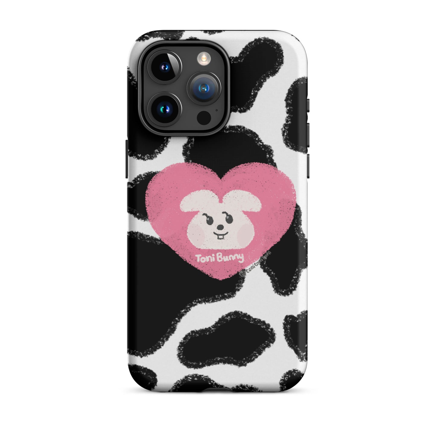 π ToniBunny Pink Heart Logo Cow Print Edition iPhone Tough Case π