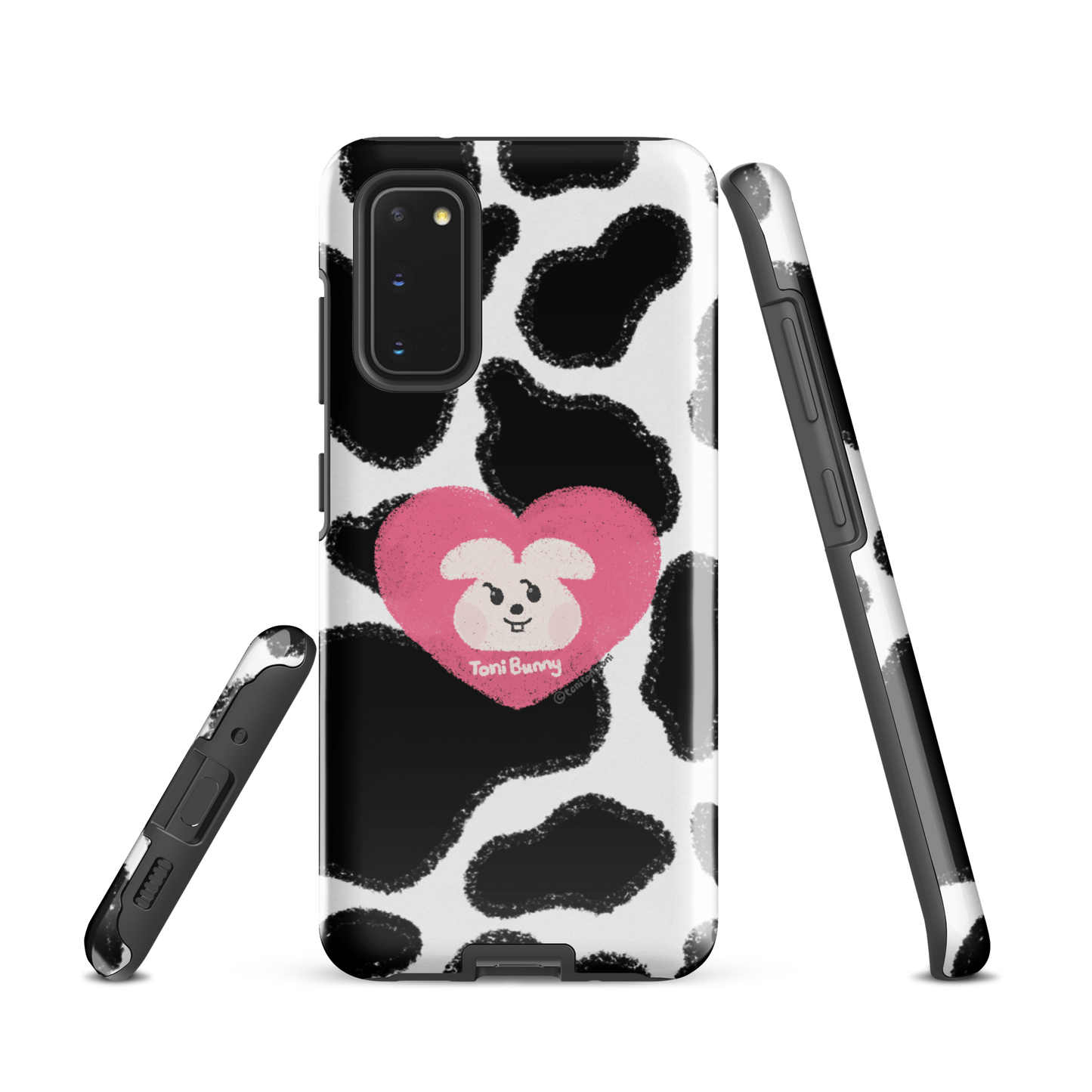 π ToniBunny Pink Heart Logo Cow Print Edition Samsung Tough Case π