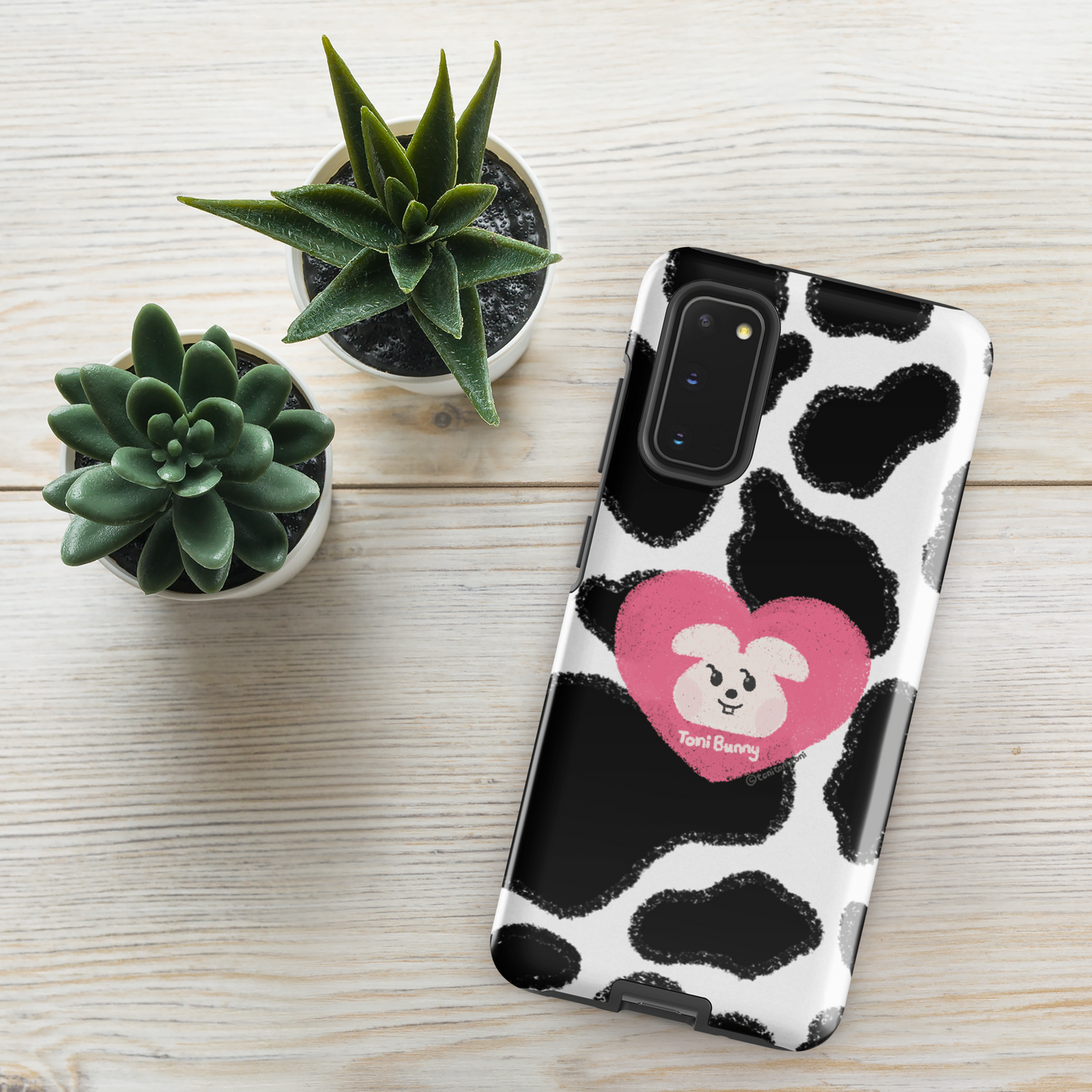 π ToniBunny Pink Heart Logo Cow Print Edition Samsung Tough Case π