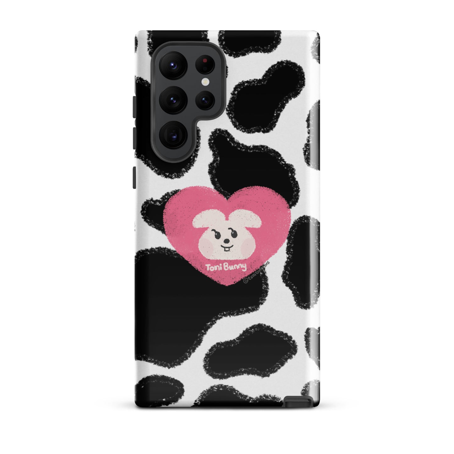 π ToniBunny Pink Heart Logo Cow Print Edition Samsung Tough Case π