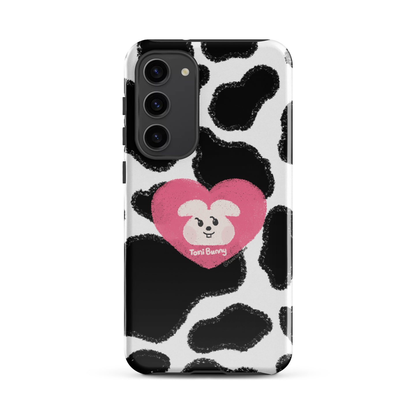 π ToniBunny Pink Heart Logo Cow Print Edition Samsung Tough Case π