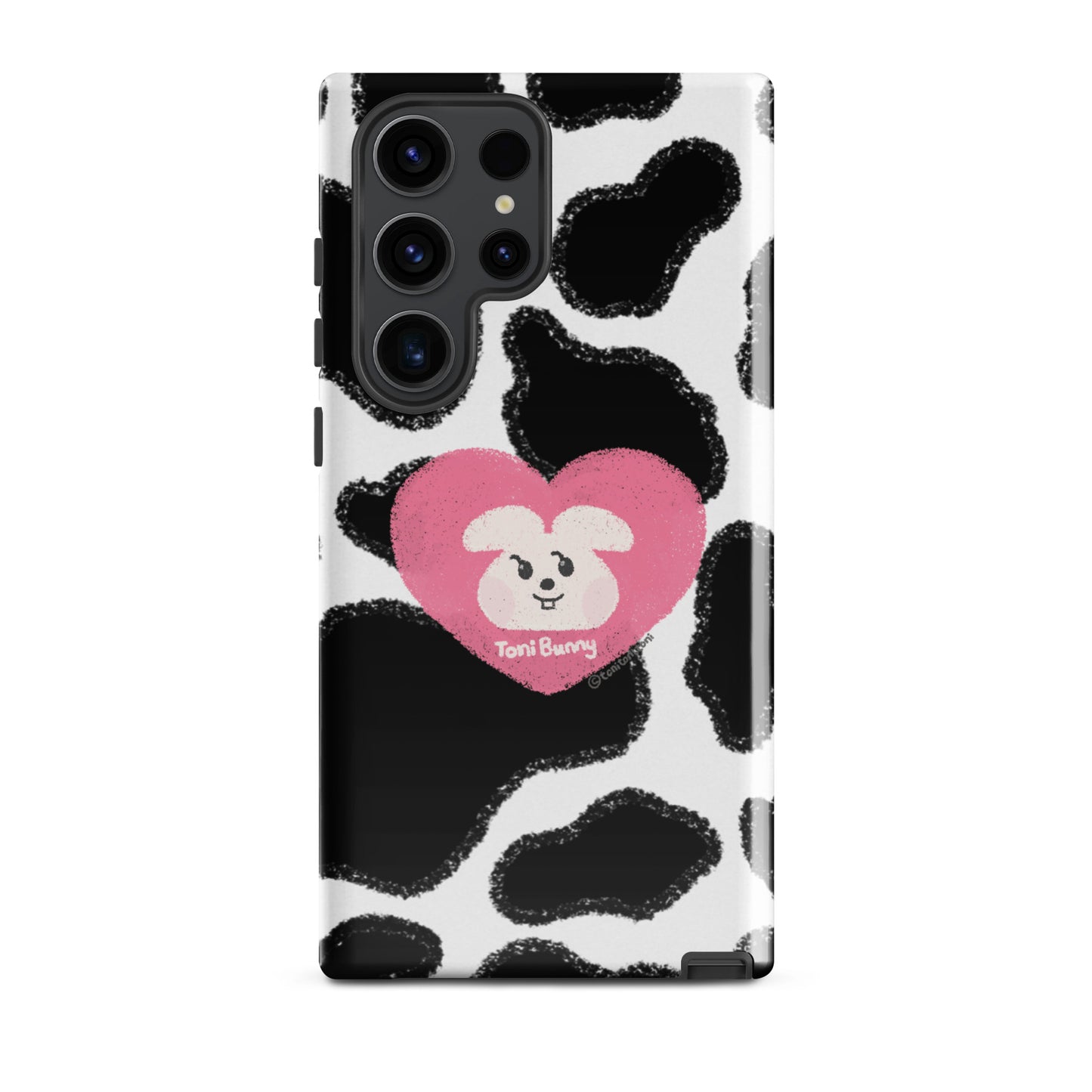 π ToniBunny Pink Heart Logo Cow Print Edition Samsung Tough Case π