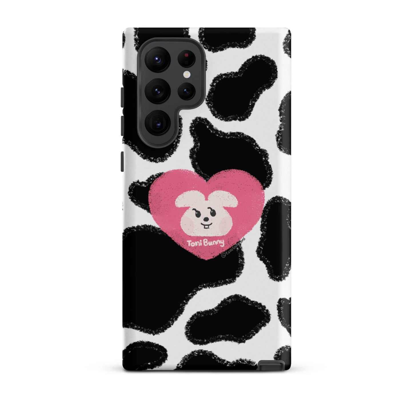 π ToniBunny Pink Heart Logo Cow Print Edition Samsung Tough Case π