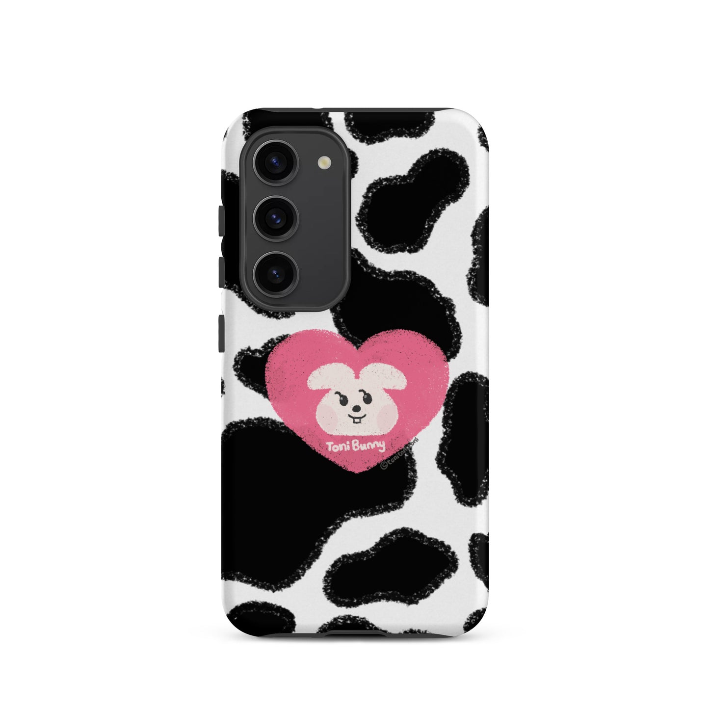 π ToniBunny Pink Heart Logo Cow Print Edition Samsung Tough Case π