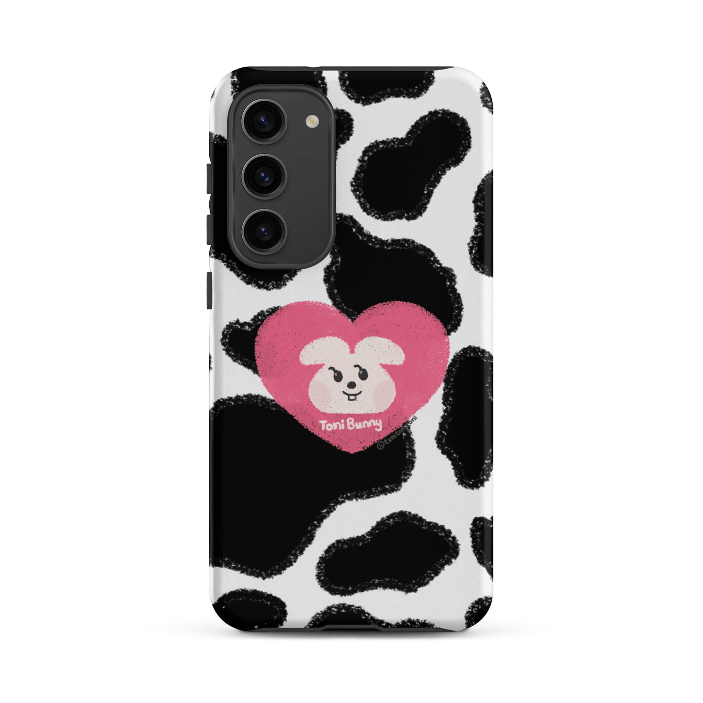π ToniBunny Pink Heart Logo Cow Print Edition Samsung Tough Case π