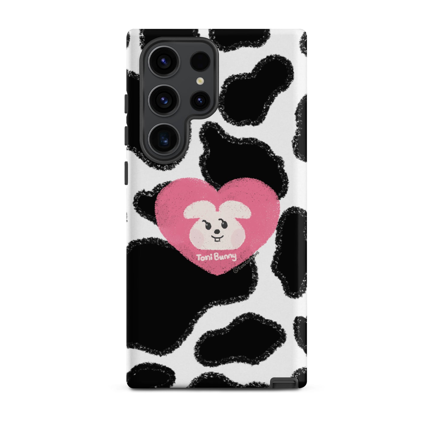 π ToniBunny Pink Heart Logo Cow Print Edition Samsung Tough Case π